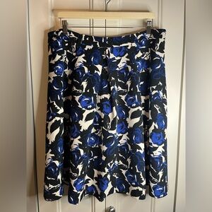 Jessica Black, Blue, White Floral A-Line Skirt